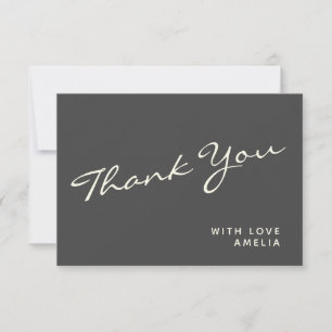 Minimalistisk Modern Black Calligraphy Namn Tack Kort