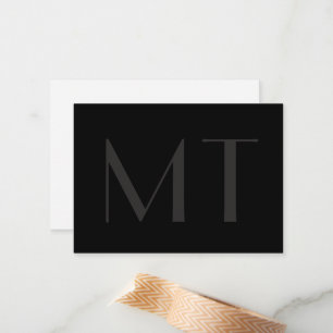 Minimalistisk Modern Black Grått-Elegant Anteckningskort