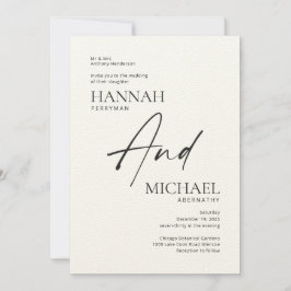 Minimalistisk Modern Black Ivory-inbjudan Inbjudningar