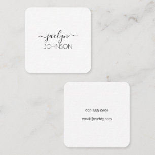 Minimalistisk Modern Black Script Personlig Namn Fyrkantigt Visitkort