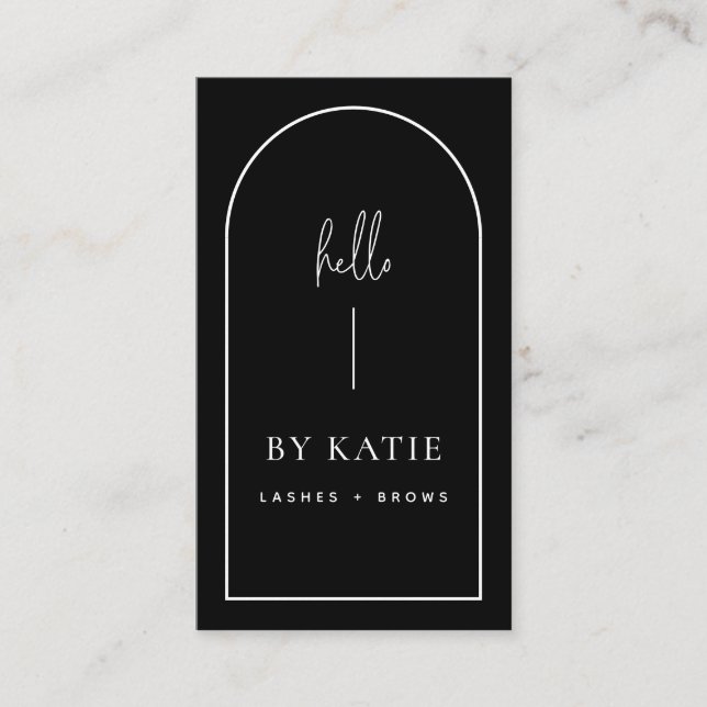 Minimalistisk Modern Black & White Arch Beauty Visitkort (Framsida)