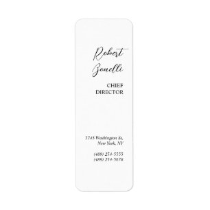 Minimalistisk Modern Black White Grått-Personlig Returadress Etikett