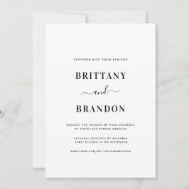 Minimalistisk Modern Black White Live Stream Bröll Inbjudningar