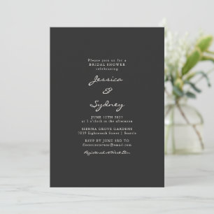 Minimalistisk Modern Black White Script-Möhippa Inbjudningar