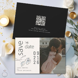 Minimalistisk Modern Blommigt Dusty Blue och Buff Inbjudningar