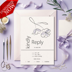 Minimalistisk Modern Blommigt Dusty Plum och Buff OSA Kort