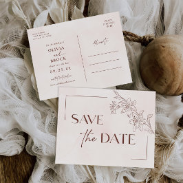 Minimalistisk Modern Blommigt Sketch Elegant bröll Inbjudan Vykort