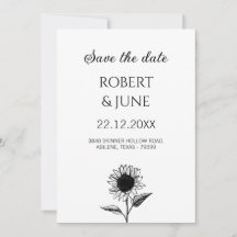 Minimalistisk modern blomsterbröllop spara datum