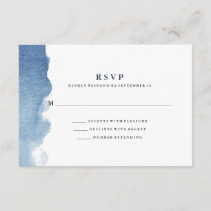 Minimalistisk Modern Blue Watercolor Stänk OSA Kort