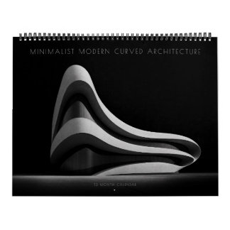 Minimalistisk modern böjd arkitektur kalender