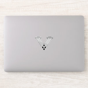 Minimalistisk modern bokstav V monogram Klistermärken