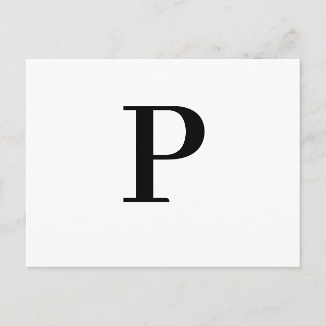 Minimalistisk modern bokstavs initial design vykort (Framsida)