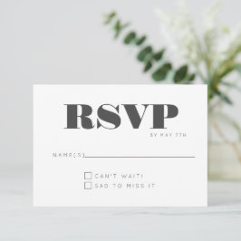 Minimalistisk Modern Bold White Roligt Bröllop OSA Kort