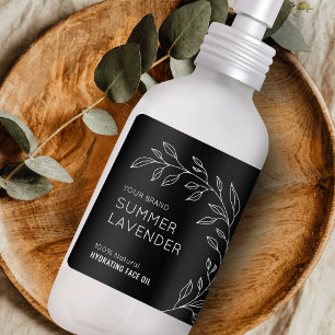 Minimalistisk Modern botaniskt svart rumsmärke Fraktsedel