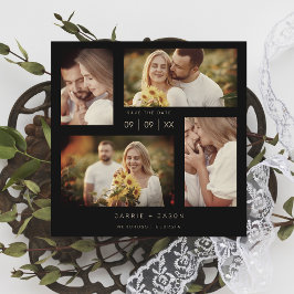 Minimalistisk modern Bröllop 4-fotosamling i Spara Datumet