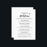 Minimalistisk Modern Bröllop Kissing Menu Meny<br><div class="desc">Minimalistisk Modern Bröllop Kissing Menu</div>