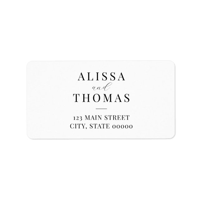 Minimalistisk Modern Bröllop-Returadress Adressetikett (Framsidan)