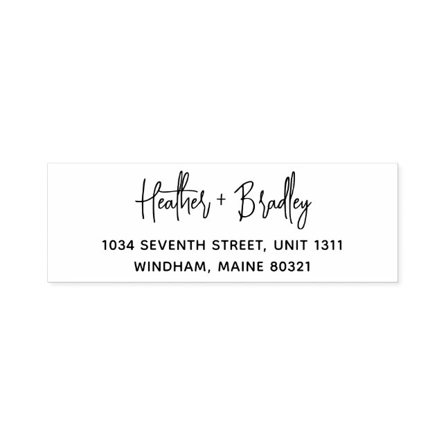 Minimalistisk Modern Bröllop-Returadress Självfärgande Stämpel (Design)