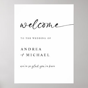 Minimalistisk Modern Bröllops Välkomstskylt Handsk Poster