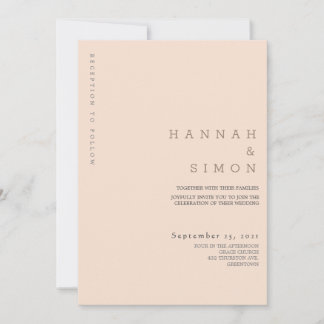 Minimalistisk modern bröllopsinbjudan