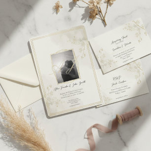 Minimalistisk Modern Bröllopsinbjudan – Elegant JP Inbjudningar