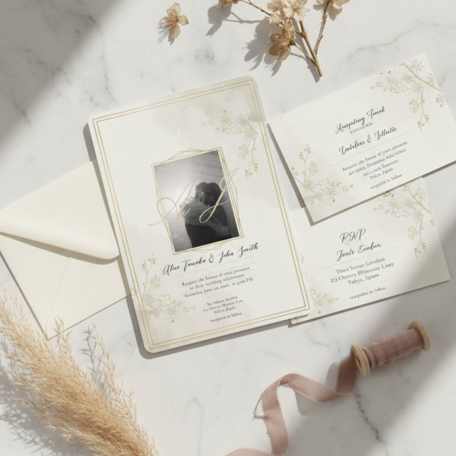 Minimalistisk Modern Bröllopsinbjudan – Elegant JP Inbjudningar (Skapare uppladdad)