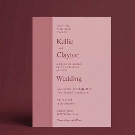 Minimalistisk Modern Bröllopsinbjudan i Rosé Inbjudningar