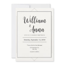 Minimalistisk modern bröllopsinbjudan