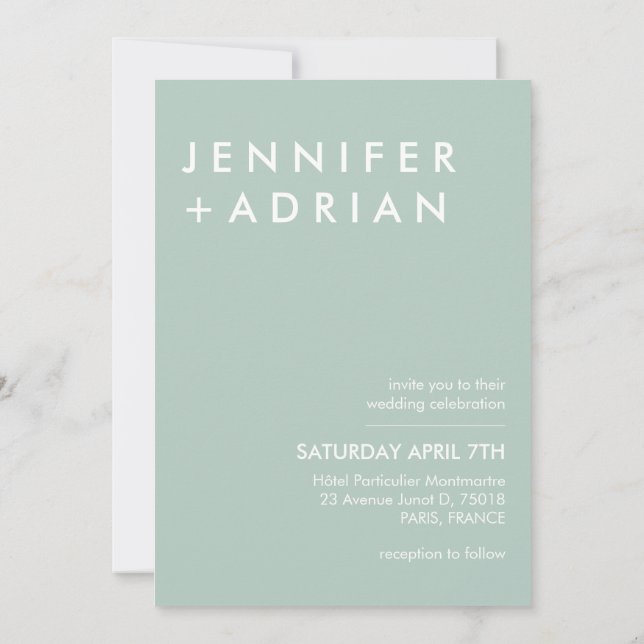 Minimalistisk modern bröllopsinbjudan inbjudningar (Baksida)
