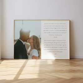 Minimalistisk Modern Bröllopslöfte Manus Foto Poster