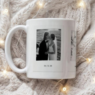 Minimalistisk Modern Bröllopspar 3 Bilder Kaffemugg