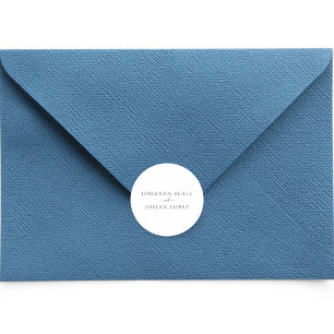 Minimalistisk modern bröllopsskrift runt klistermärke