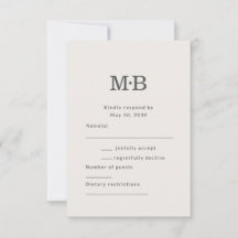 Minimalistisk Modern Bröllopssvarskort för Elopeme