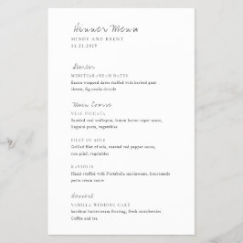 Minimalistisk Modern Budget Bröllopsmeny Flygblad