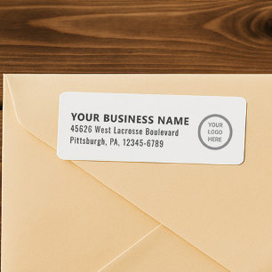Minimalistisk Modern Business Logotyp Chic Black & Returadress Etikett