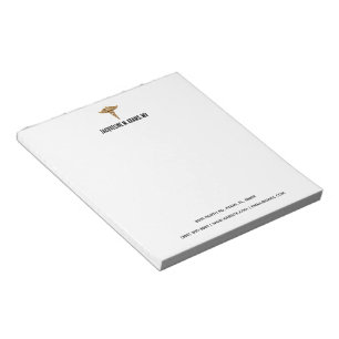 Minimalistisk Modern Caduceus Läkare Sjuksköterska Anteckningsblock