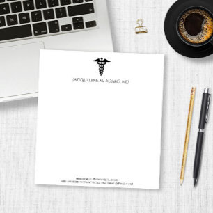 Minimalistisk modern Caduceus Medical Doktor Nurse Anteckningsblock