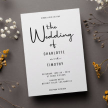 Minimalistisk Modern Calligraphy-Avslappnad Bröllo