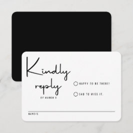 Minimalistisk Modern Calligraphy-Avslappnad Bröllo OSA Kort