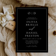 Minimalistisk Modern Calligraphy Black White Bröll