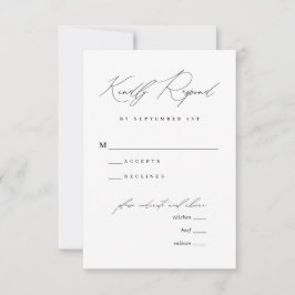 Minimalistisk Modern Calligraphy Bröllop Menu OSA Kort