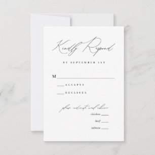 Minimalistisk Modern Calligraphy Bröllop Menu OSA Kort