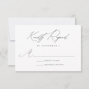Minimalistisk Modern Calligraphy-Bröllop OSA Kort