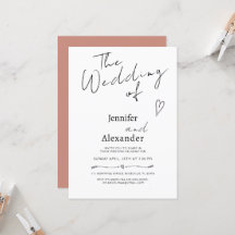 Minimalistisk Modern Calligraphy-bröllopsinbjudan