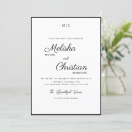 Minimalistisk Modern Calligraphy-bröllopsinbjudan Inbjudningar