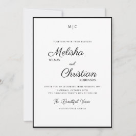 Minimalistisk Modern Calligraphy-bröllopsinbjudan Inbjudningar