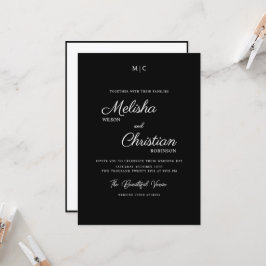 Minimalistisk Modern Calligraphy-bröllopsinbjudan Inbjudningar