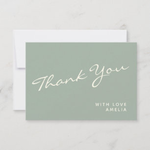 Minimalistisk Modern Calligraphy Sage Namn Tack Kort