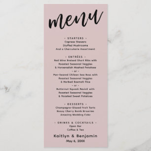 Minimalistisk Modern Casual Typografi Dammros Meny