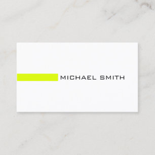 Minimalistisk Modern Chartreuse Elegant White Visitkort